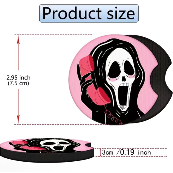 Ghost Face Car Coasters NWT - Picture 2 of 3